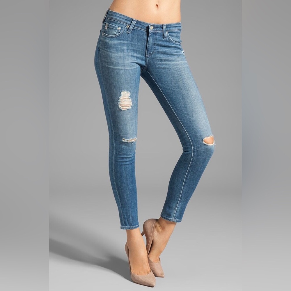 AG Denim Distressed Ankle Jeans